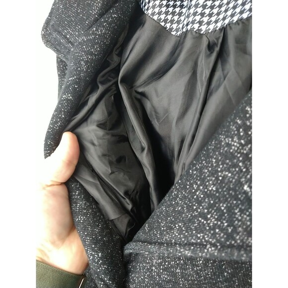 Liverpool Hooded Trench Mid  Belted Coat Woman XL Black Speckled Lined Pockets - Picture 4 of 16